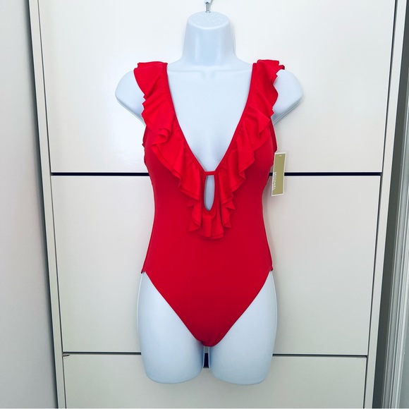SOLD ❌ MICHAEL Michael Kors Woman’s Sea Coral Cruise One Piece Swimwear - Picture 2 of 11